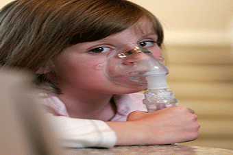 Child using a nebulizer